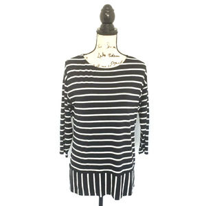 Soma XS Shirt Jersey Boatneck Black White Striped